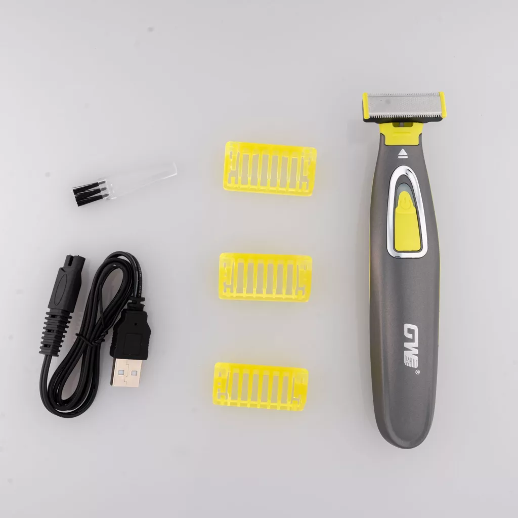 ماشین اصلاح موی صورت شارژی جی دبلیو مدل GW-9866، اصلاح به صورت صفر زن، طراحی ارگونومیک، منبع انرژی با باتری، تکنولوژی اصلاح به صورت تریمر، اندازه اصلاح 0.1 میلی‌متر، مدت زمان شارژ 480 دقیقه، دارای بدنه ضد لغزش، به همراه برس تمیزکننده و کابل شارژ USB