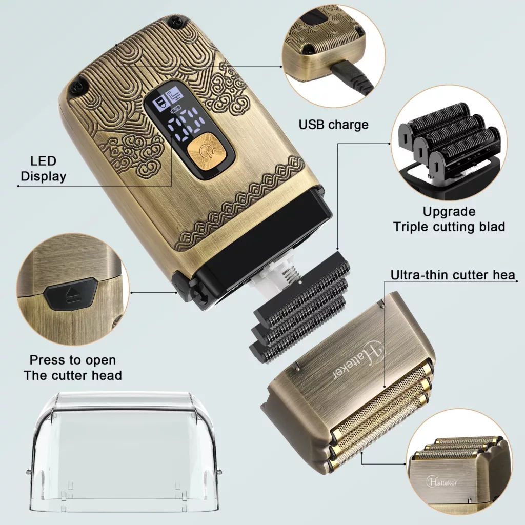 ست ماشین اصلاح موی سر و صورت هاتکر مدل HT-602 به همراه ماشین اصلاح موی صورت کد 01