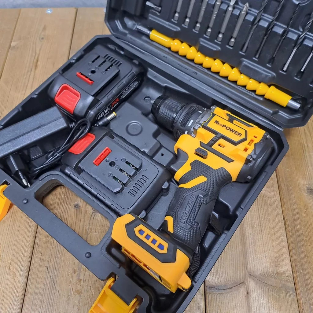 مجموعه 28 عددی دریل پیچ گوشتی براشلس صنعتی نیوپاور مدل 48VF/XR کد 2