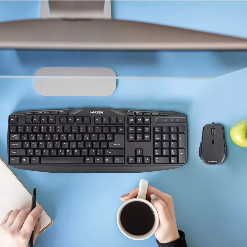 کیبورد و ماوس گرین مدل GKM-305، سوئیچ ممبران، Full-size