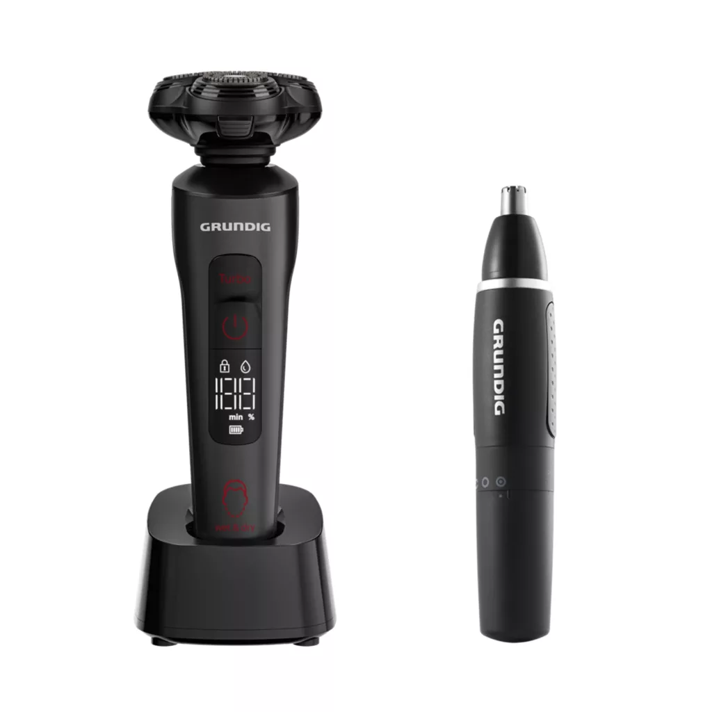 ماشین اصلاح موی صورت شارژی گروندیگ مدل MS 9130 به همراه مو زن گوش و بینی گروندیگ مدل MT 3810