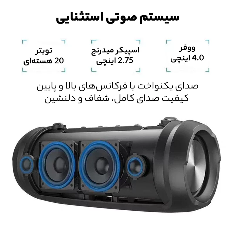 اسپیکر بلوتوثی قابل حمل دبلیو-کینگ مدل D3 Pro