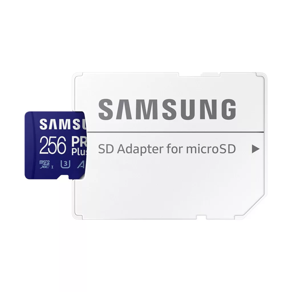 کارت حافظه MicroSDXC سامسونگ مدل Samsung PRO PLUS UHS-I U3 A2 V30 ظرفیت 256 گیگابایت به همراه آداپتور SD