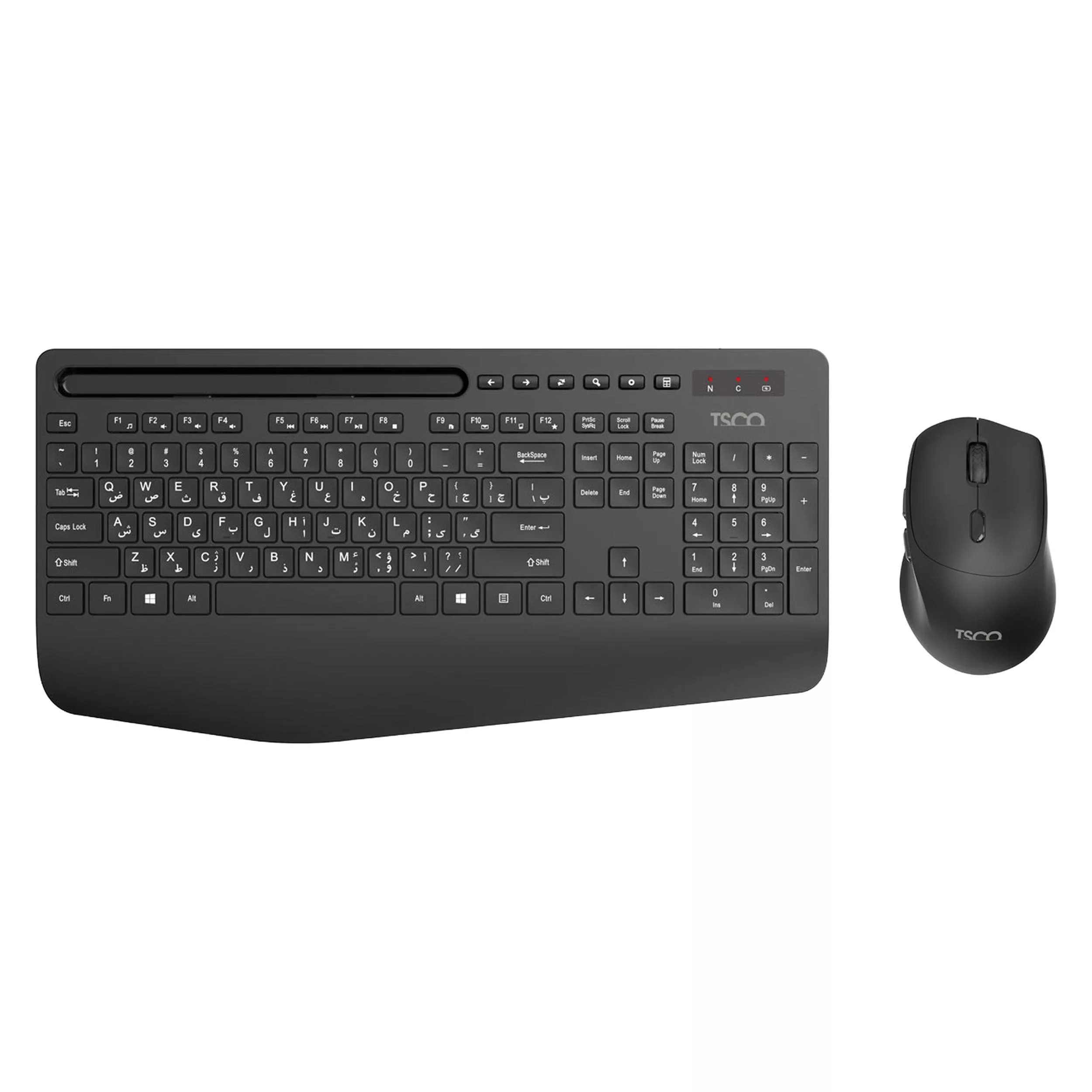 کیبورد و ماوس بی سیم تسکو مدل TKM 7025W، سوییچ ممبران، Full-Size