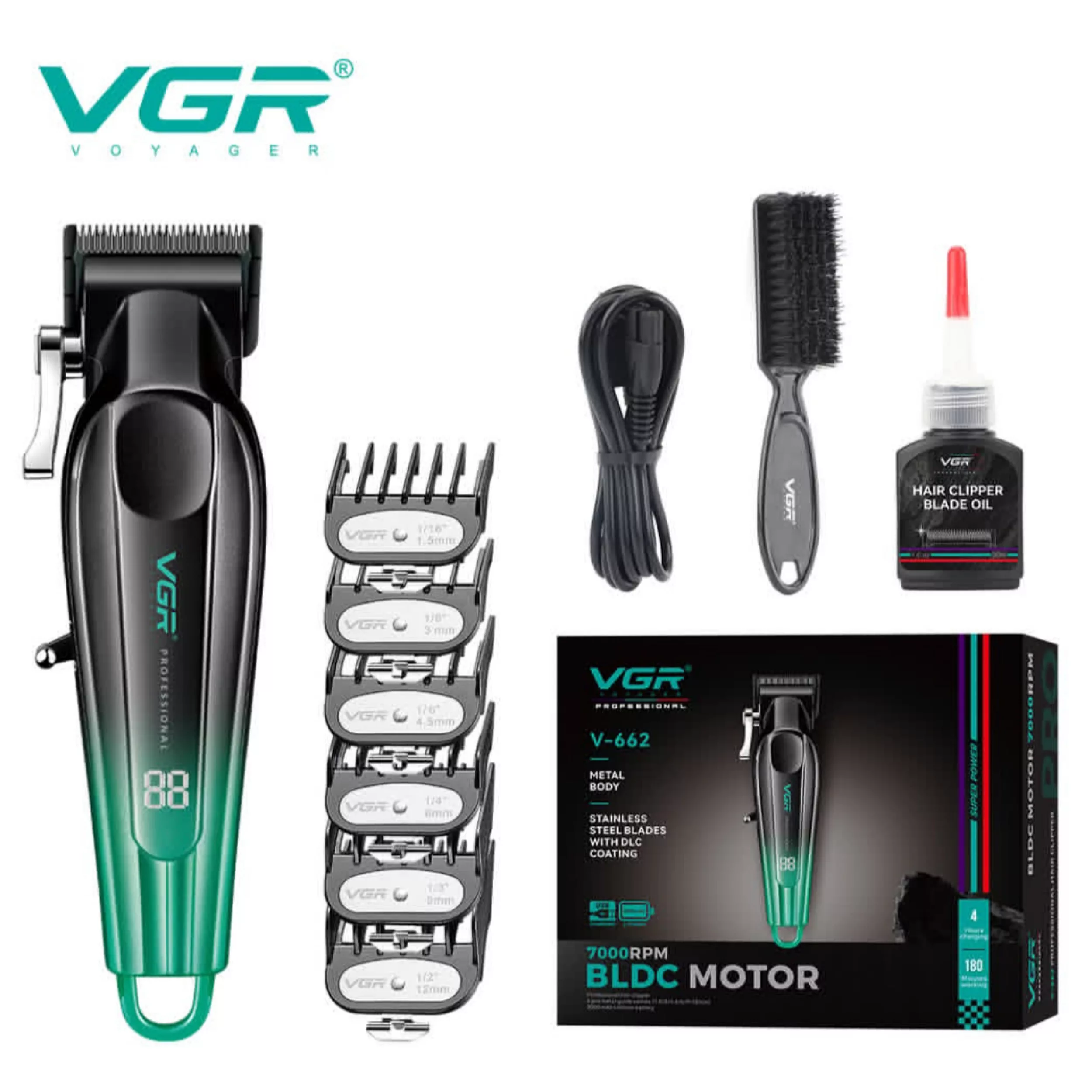 ماشین اصلاح موی سر و صورت شارژی وی جی ار مدل V-662