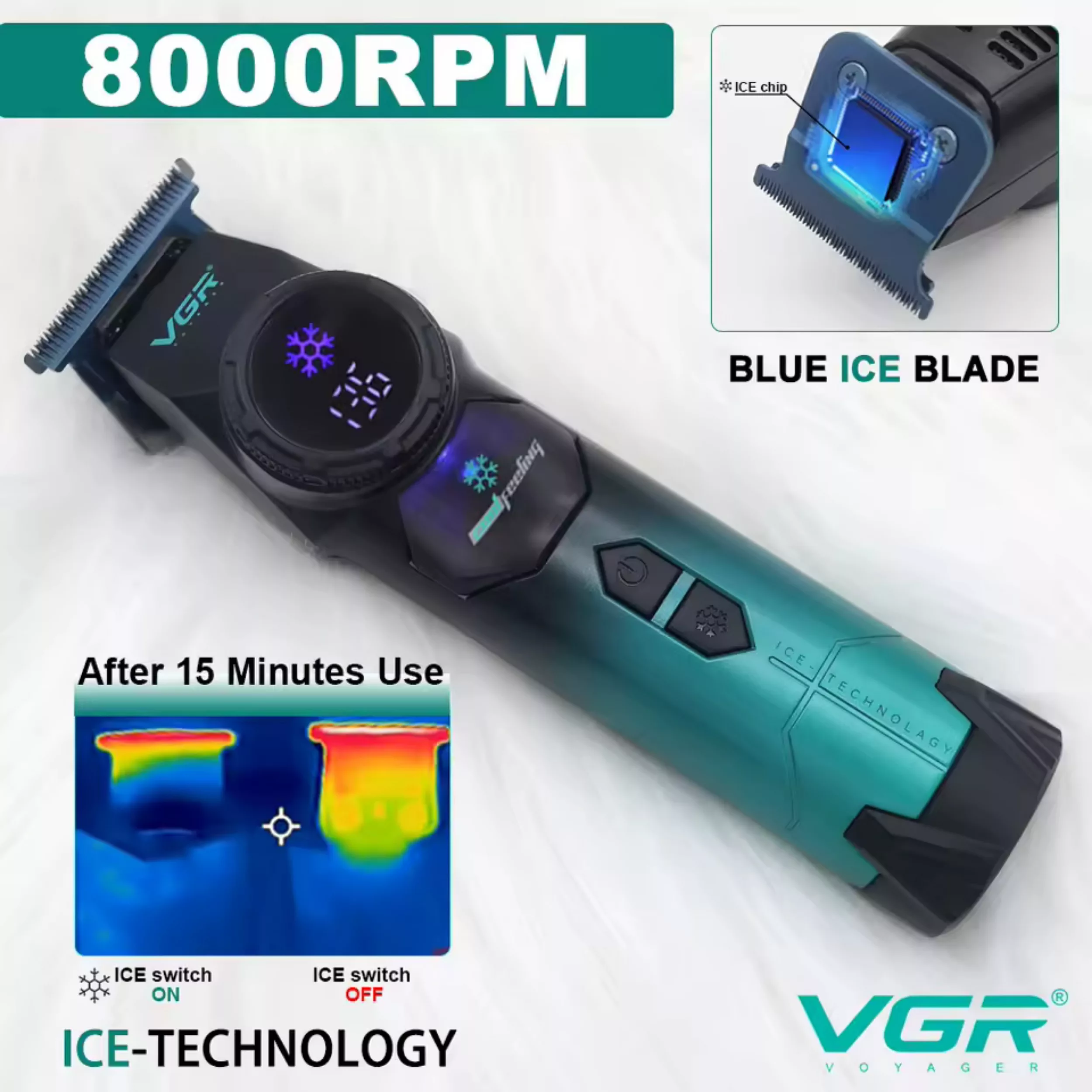 ماشین اصلاح موی سر و صورت شارژی وی جی ار مدل V-946