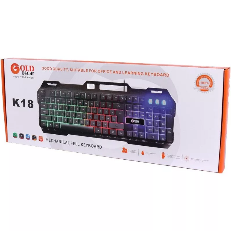 کیبورد مخصوص بازی گلد اسکار مدل k18