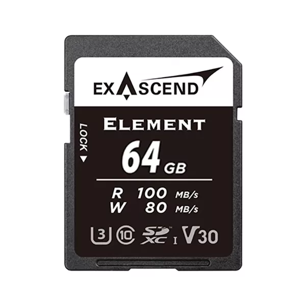 کارت حافظه SD اکساسند مدل Element  کلاس 10 استاندارد UHS-I U3 سرعت 100MBps ظرفیت 64 گیگابایت