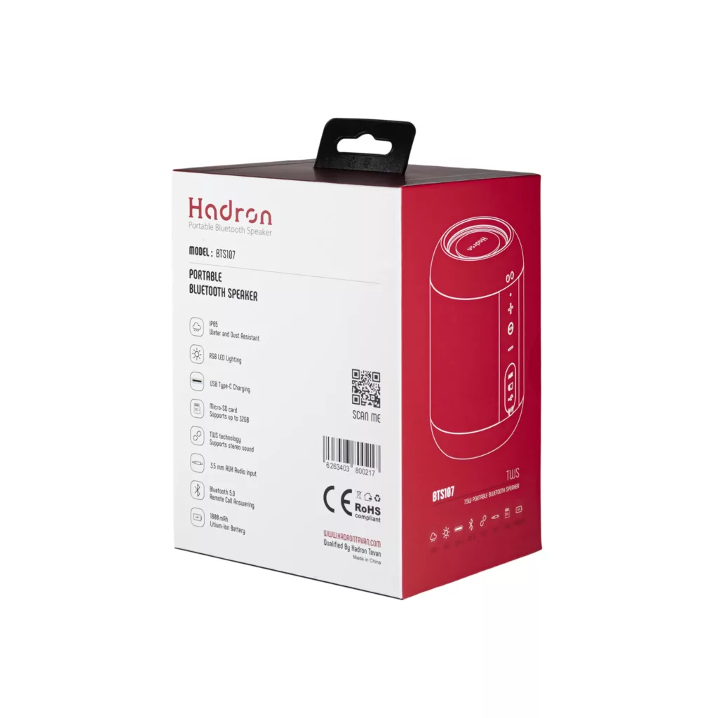 اسپیکر بلوتوثی قابل حمل هادرون مدل BTS107