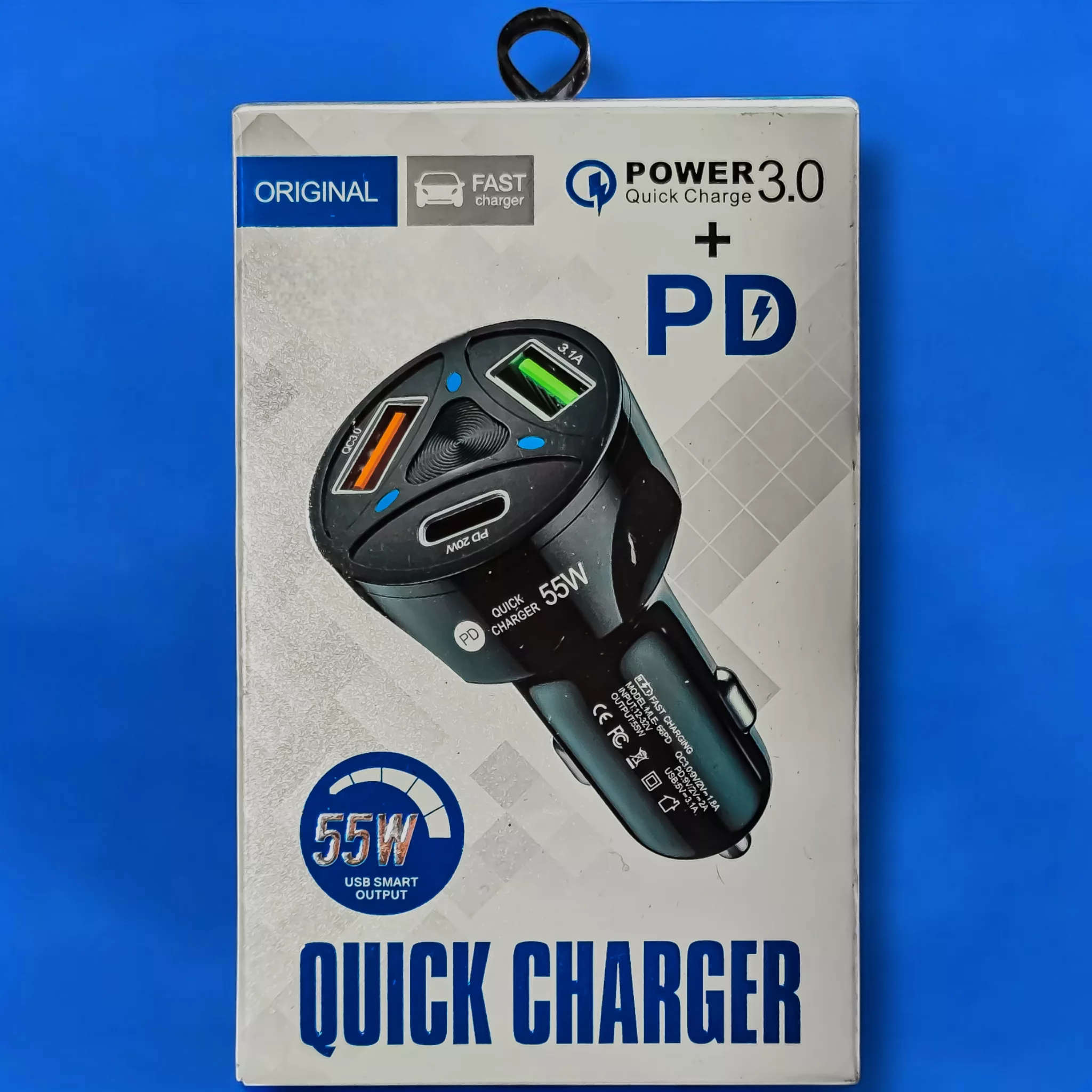 شارژر فندکی ۵۵ وات مدل ۳ خروجی- 55W