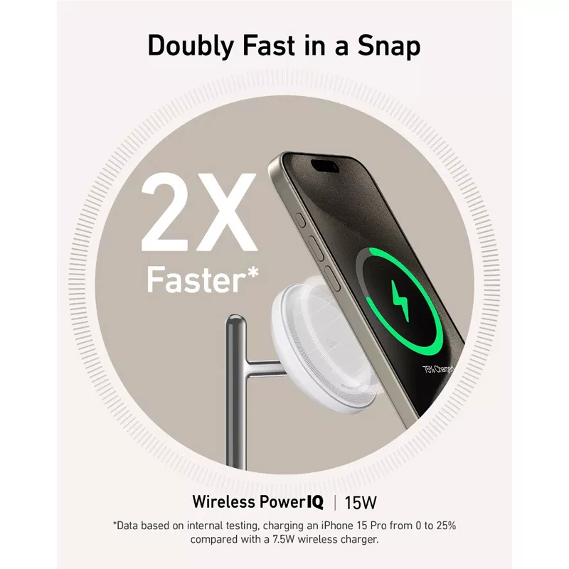 شارژر بی سیم 15 وات انکر مدل A25M3 به همراه کابل USB-C و آداپتور