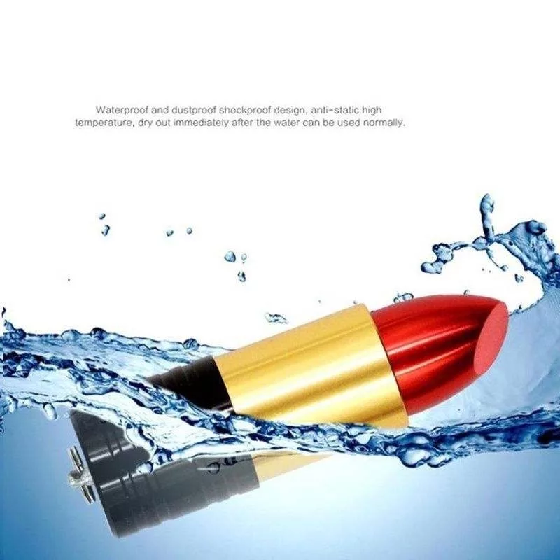 فلش مموری طرح رژ لب طلایی مدل Ul-LS01 ظرفیت 64 گیگابایت