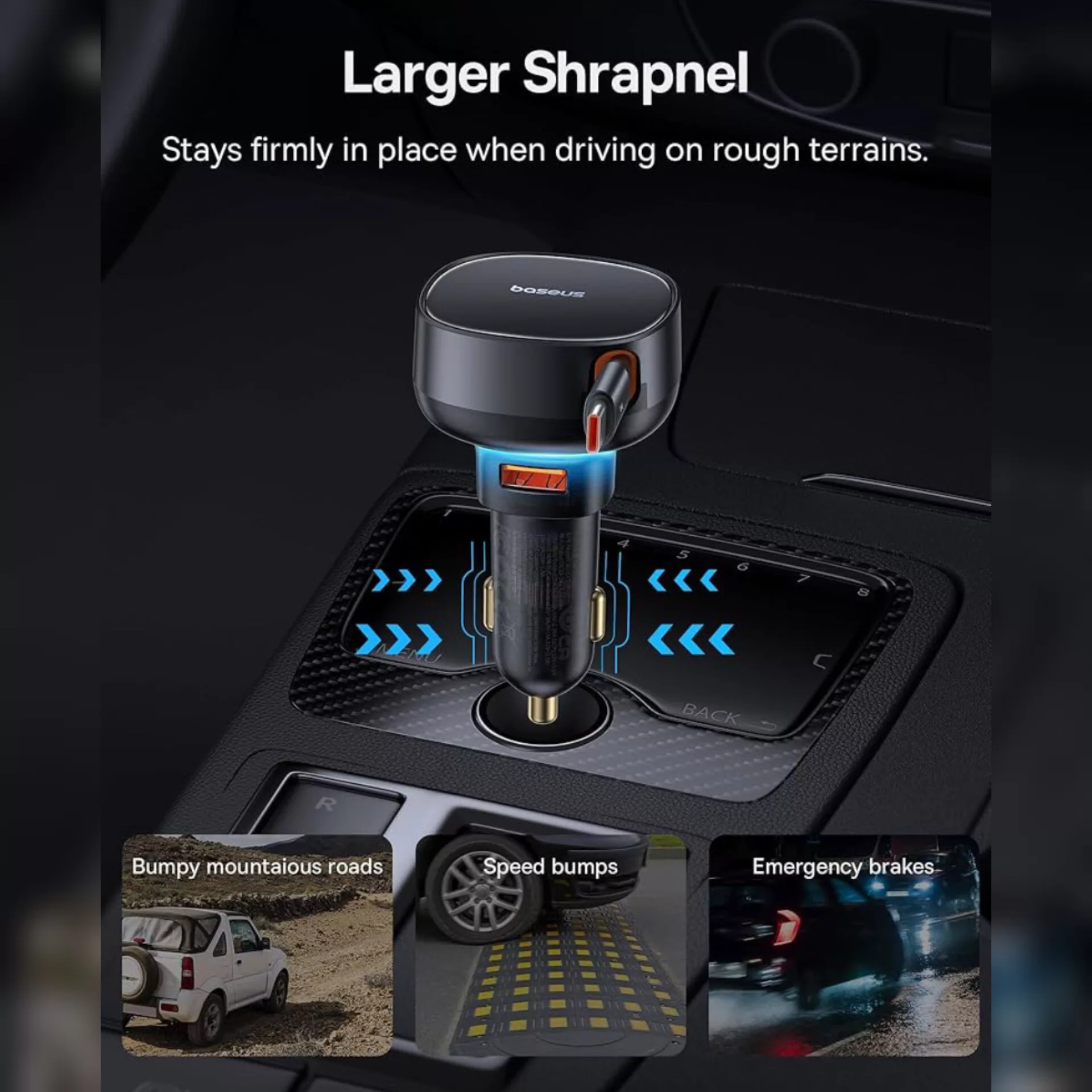 شارژر فندکی 60 وات بیسوس مدل  CCTXP-UC