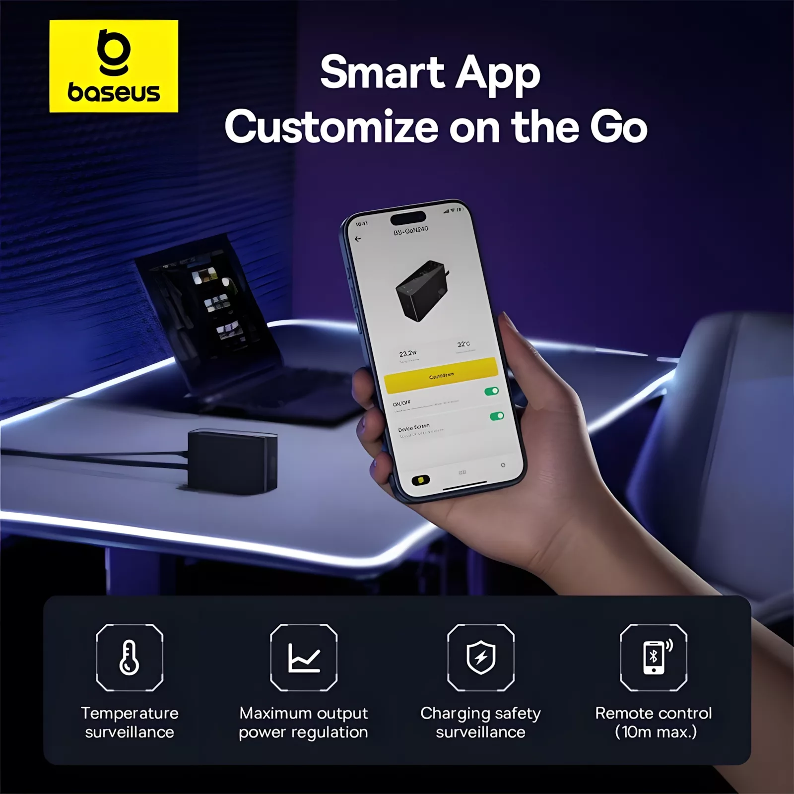 شارژر رومیزی 240 وات بیسوس مدل B-P101 240W