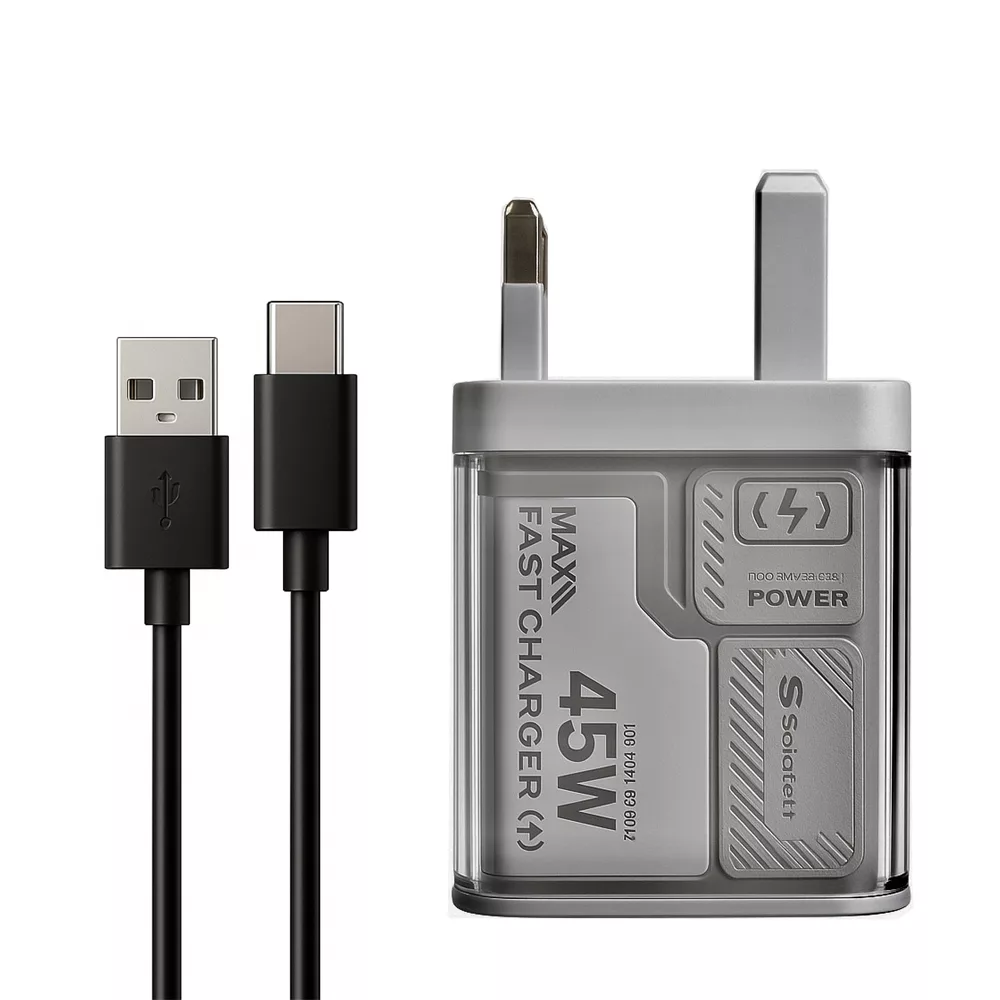 شارژر دیواری 45 وات سولوفر مدل TC-70 Fast charging به همراه کابل تبدیل USB-C