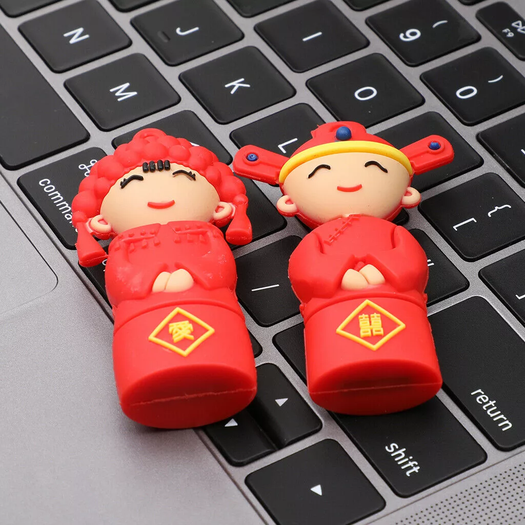 فلش مموری طرح عروس و داماد چینی مدل Ul -Ch-Bridgrom02 ظرفیت 128 گیگابایت مجموعه 2 عددی