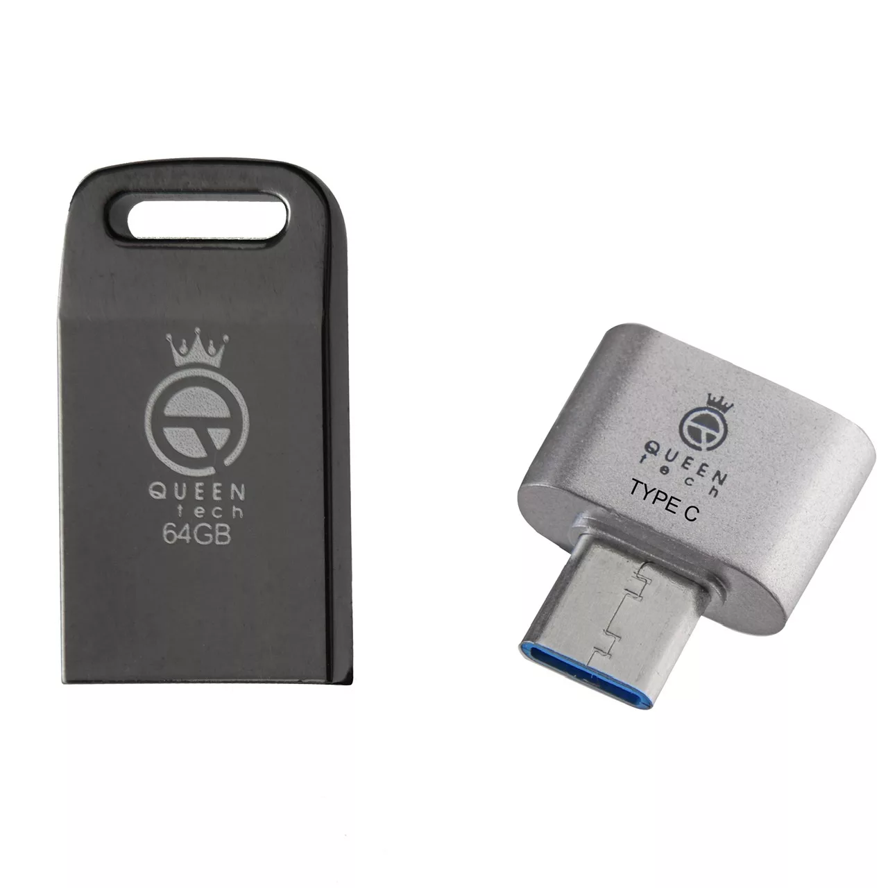 فلش مموری کوئین تک مدل UNIQUE C-PLUS ظرفیت 64 گیگابایت به همراه مبدل USB-C OTG فلش مموری کوئین تک مدل UNIQUE C-PLUS ظرفیت 64 گیگابایت به همراه مبدل USB-C OTG