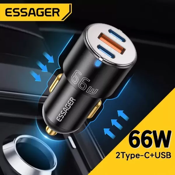 شارژر فندکی 66 وات اساگر مدل مولتی پورت