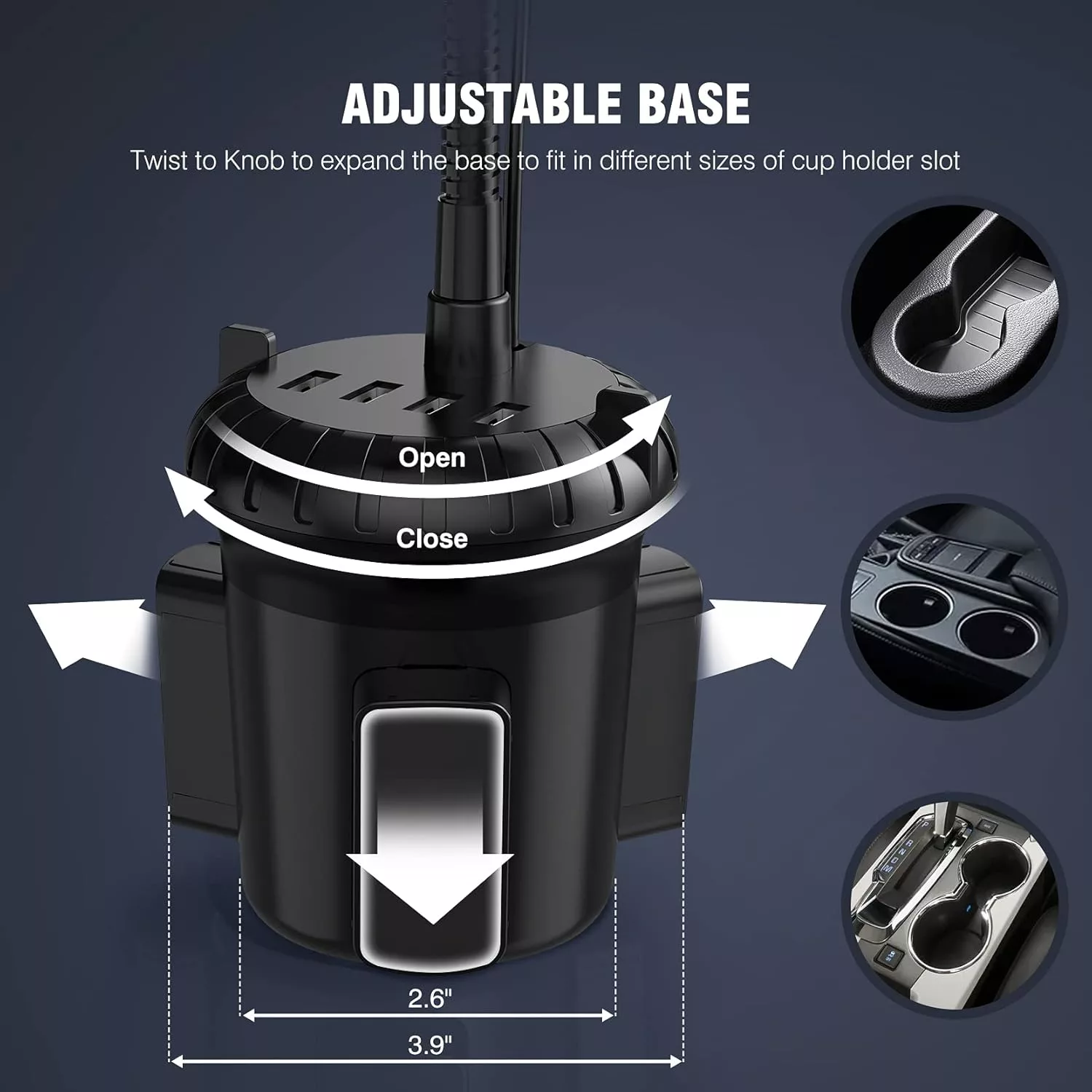 شارژر فندکی 15.5 وات سوپوونیک مدل ICH-64 به همراه هولدر لیوانی