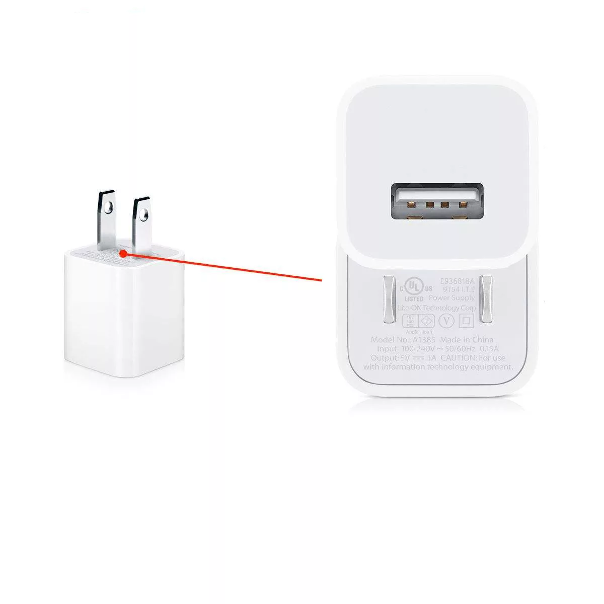 شارژر دیواری مدل A1385 به همراه کابل تبدیل لایتنینگ