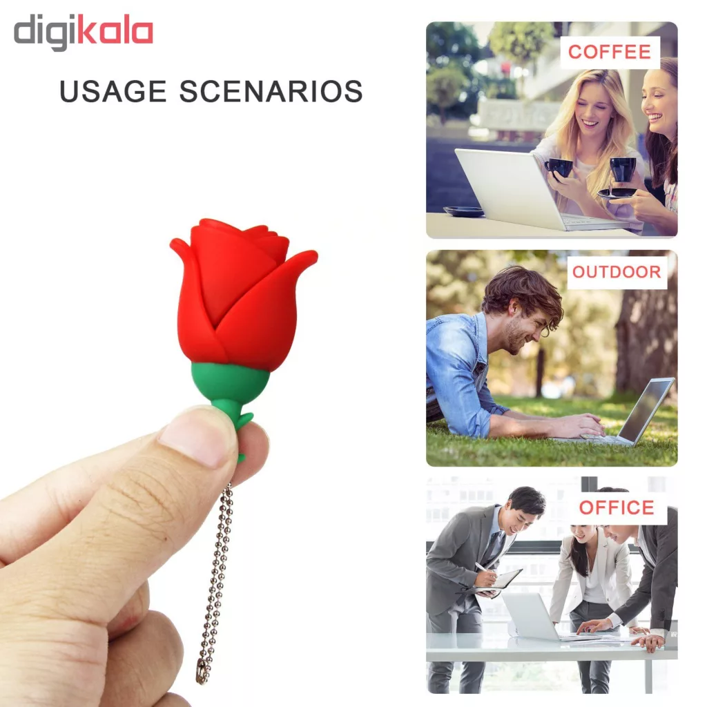 فلش مموری طرح گل رز مدل UP-007 ظرفیت 16 گیگابایت