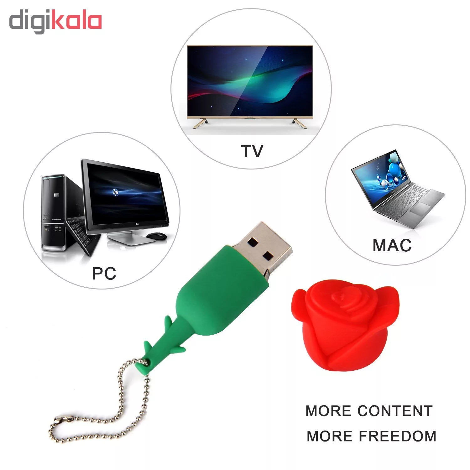 فلش مموری طرح گل رز مدل UP-007 ظرفیت 16 گیگابایت