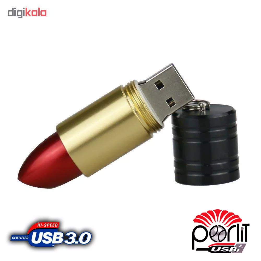 فلش مموری پرلیت یو اس بی طرح رژ لب مدل 3-UM39 ظرفیت 16 گیگابایت