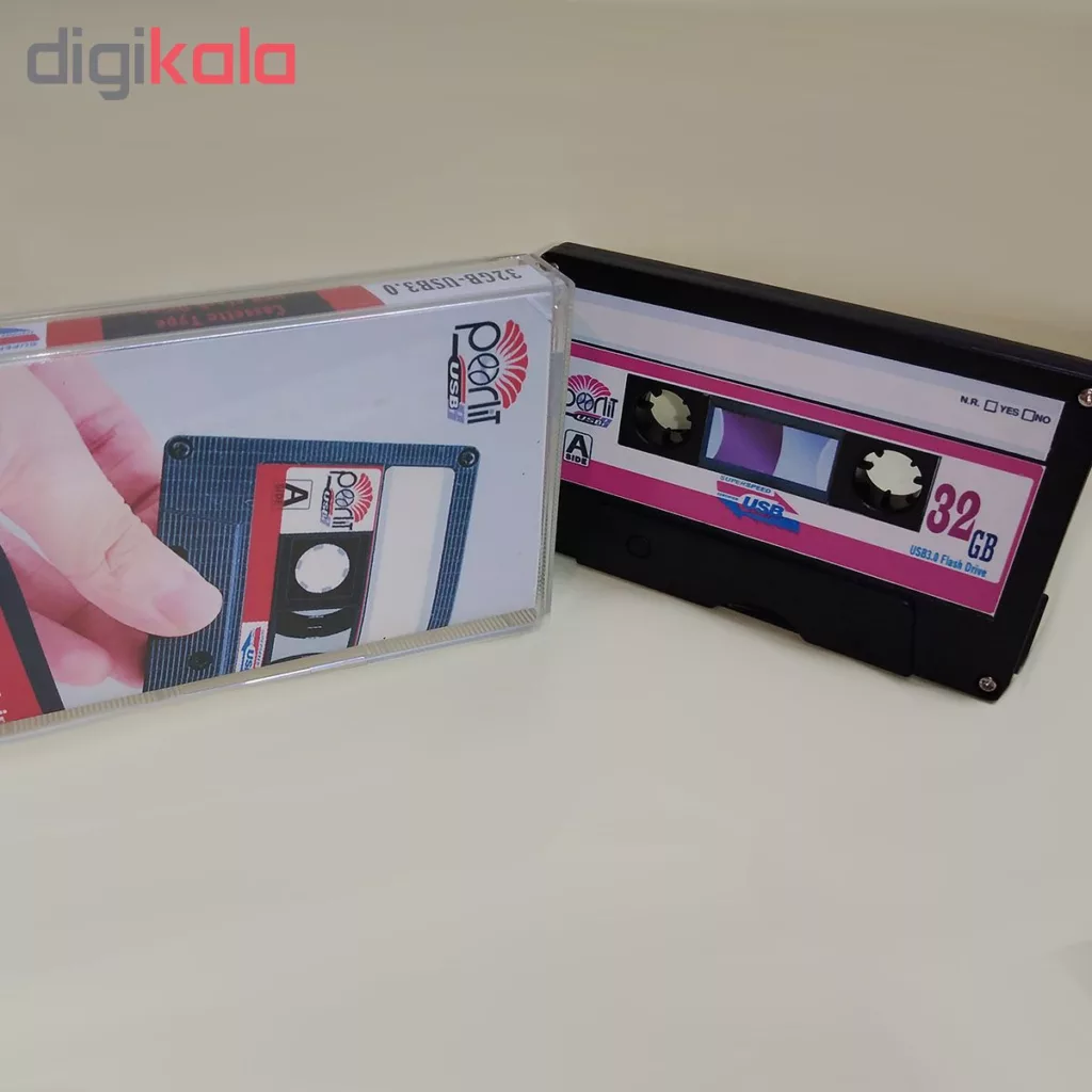 فلش مموری پرلیت یو اس بی طرح نوار کاست مدل C-67-3 ظرفیت 32 گیگابایت