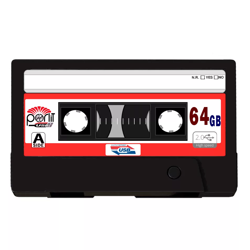 فلش مموری پرلیت یو اس بی طرح نوار کاست مدل C-67 ظرفیت 64گیگابایت