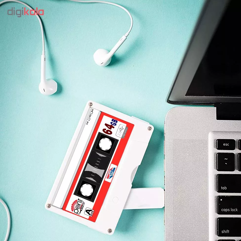 فلش مموری پرلیت یو اس بی طرح نوار کاست مدل C-67 ظرفیت 64گیگابایت