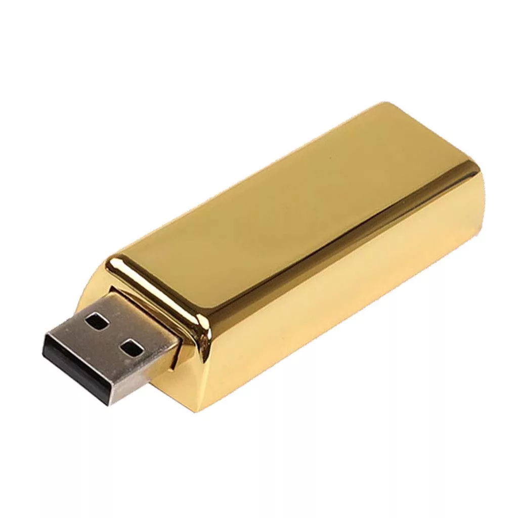 فلش مموری پرلیت یو اس بی طرح شمش طلا کد UM-65 ظرفیت 128گیگابایت