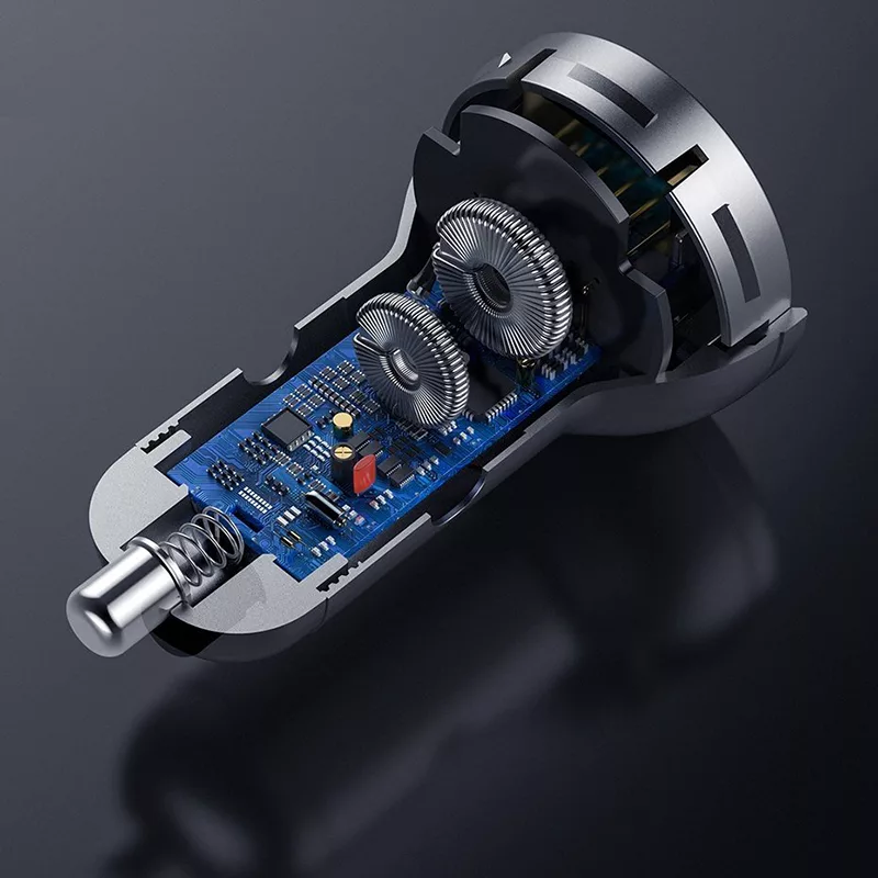 شارژر فندکی باسئوس مدل TZCCBX-0G به همراه کابل تبدیل microUSB/ USB-C / لایتنینگ