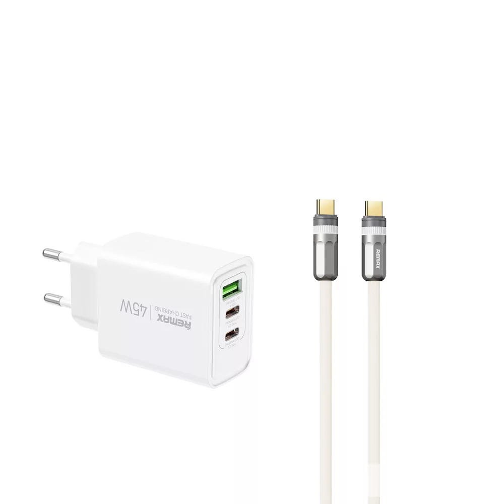 شارژر دیواری 45 وات ریمکس مدل S23 ULTRA به همراه کابل تبدیل USB-C