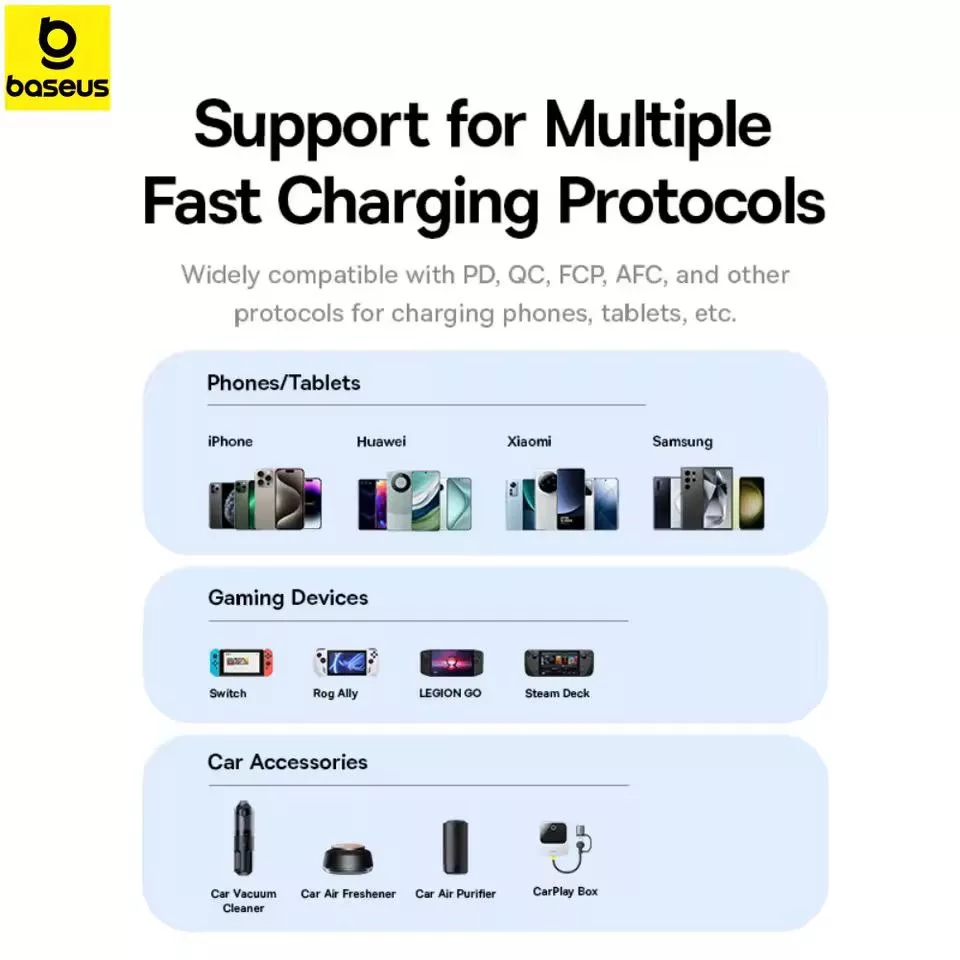 شارژر فندکی 30 وات 2 پورت بیسوس مدل  GoTrip BS-C15C1