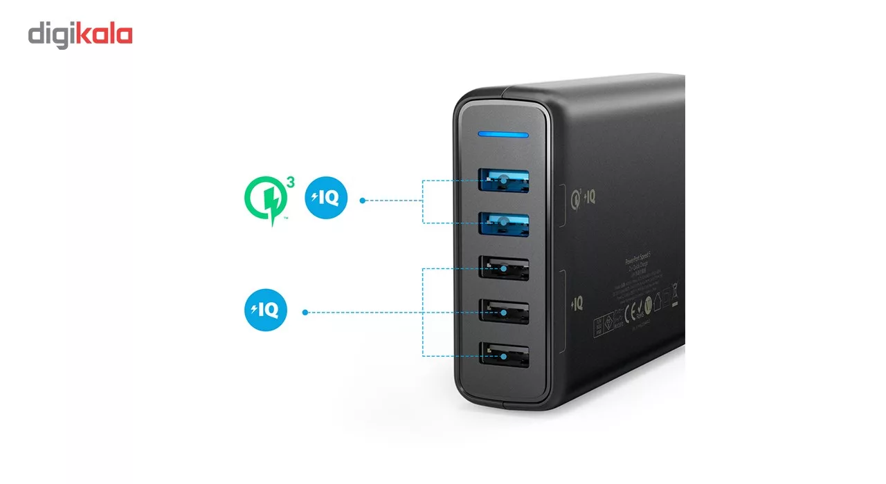 شارژر دیواری 5 پورت انکر مدل A2054111 PowerPort
