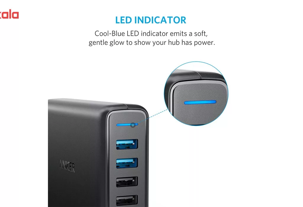 شارژر دیواری 5 پورت انکر مدل A2054111 PowerPort