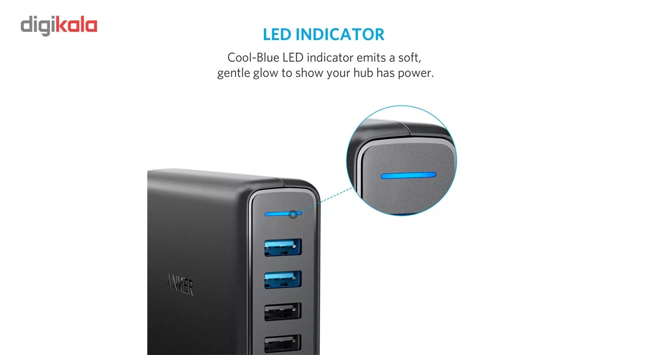 شارژر دیواری 5 پورت انکر مدل A2054111 PowerPort