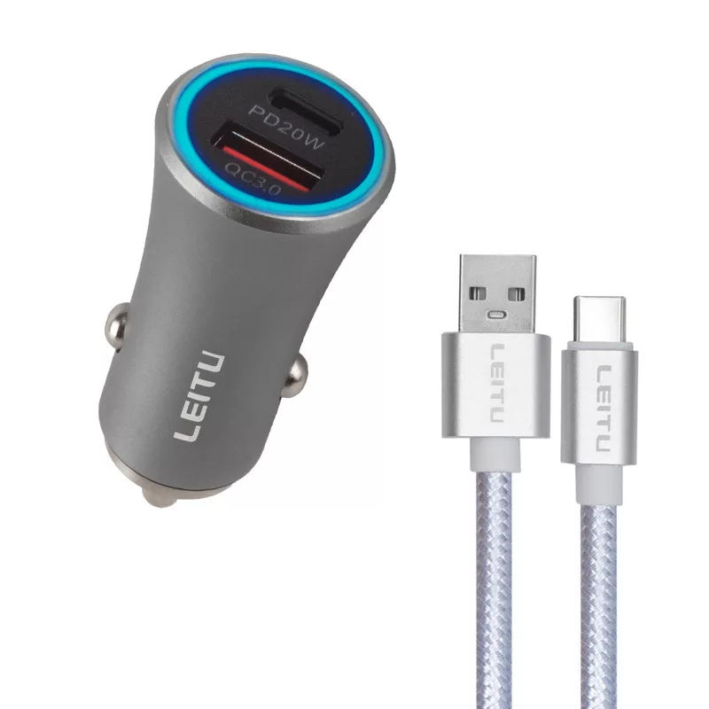 شارژر فندکی 45 وات لیتو مدل LC-C16 به همراه کابل تبدیل microUSB