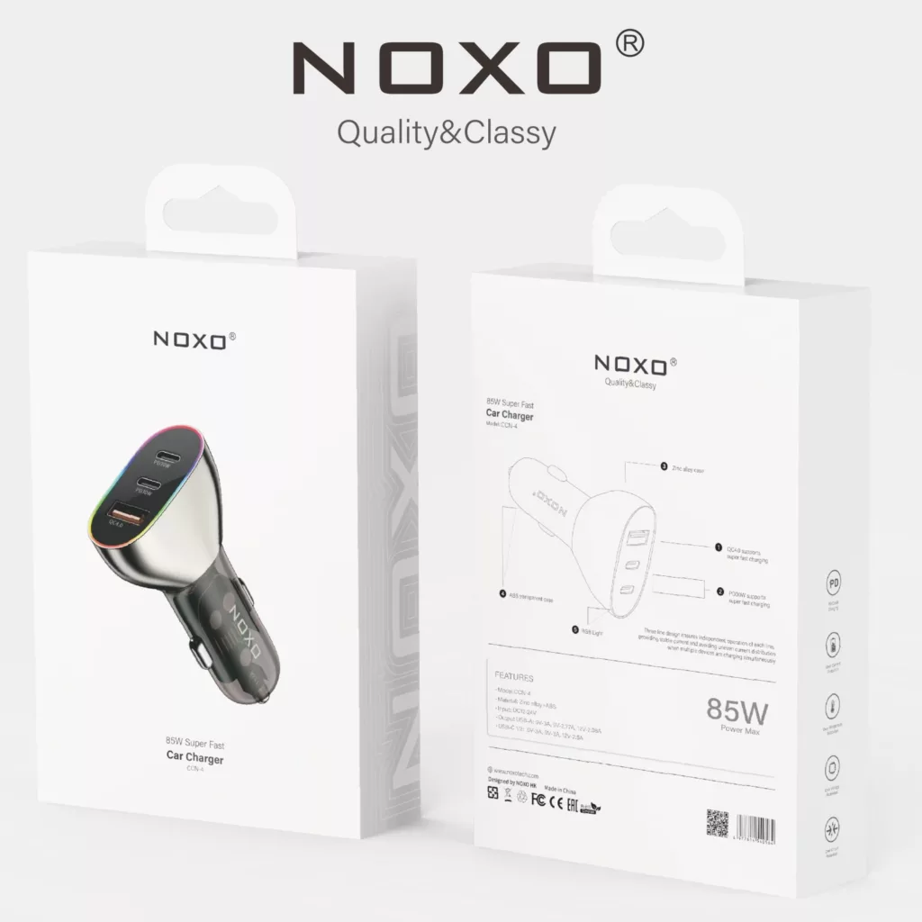 شارژر فندکی 85 وات سه پورت نوکسو مدل CCN-4