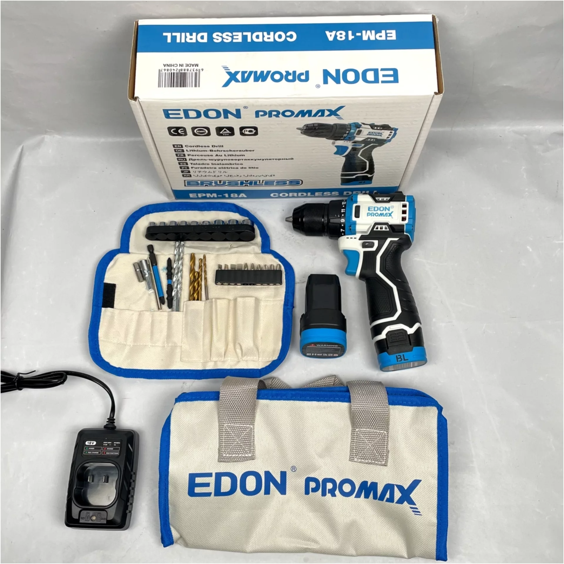 دریل پیچ گوشتی شارژی ۱۸ ولت ادون مدل PROMAX 18V