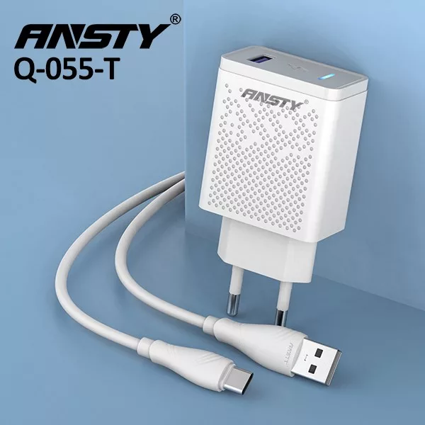 شارژر دیواری 25 وات انستی مدل Q055 به همراه کابل تبدیل USB-C