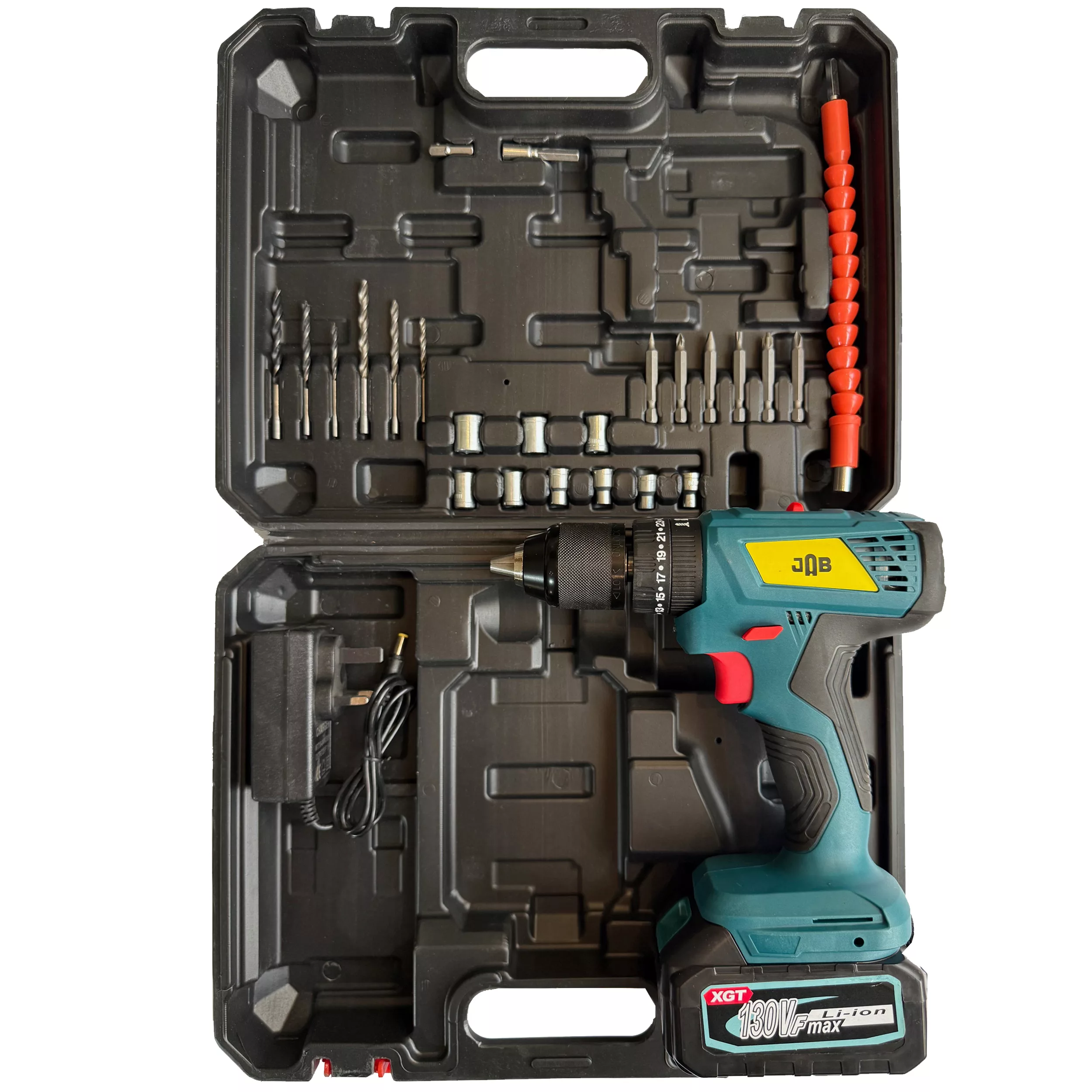پیچ گوشتی شارژی براشلس ۱۳۰ ولت جاب مدل JB-130 POWER X مجموعه ۴۰عددی
