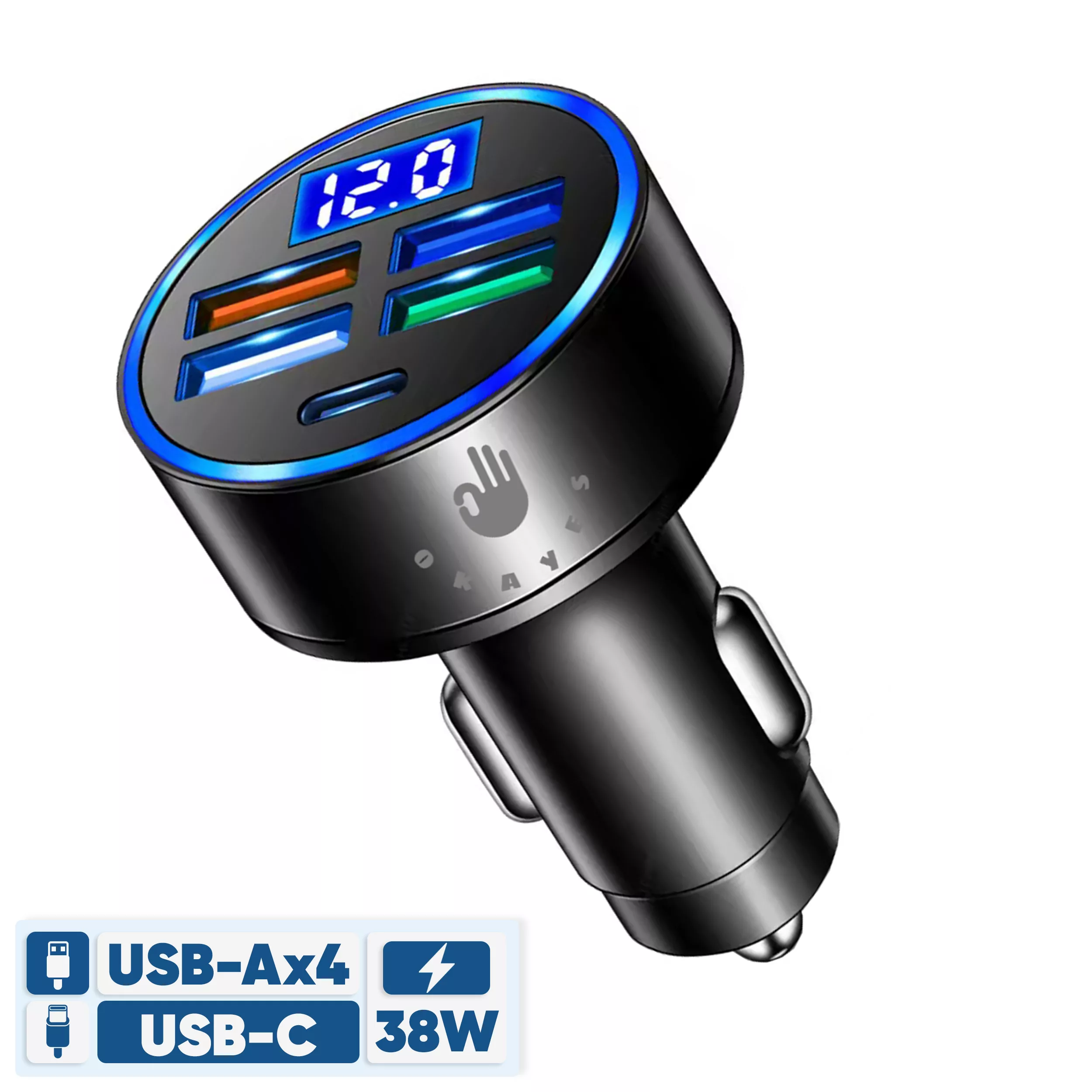 شارژر فندکی 38 وات اکی یس مدل PD1USB3QC3