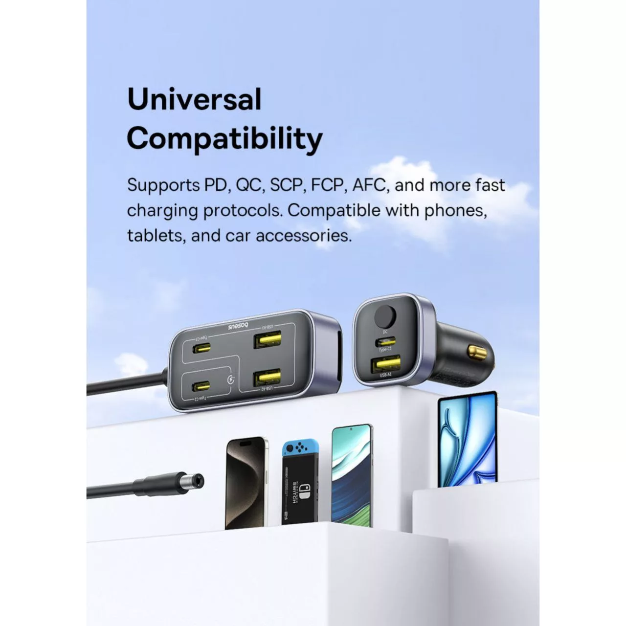 شارژر فندکی 110 وات 6 پورت بیسوس مدل BackseatPal L1