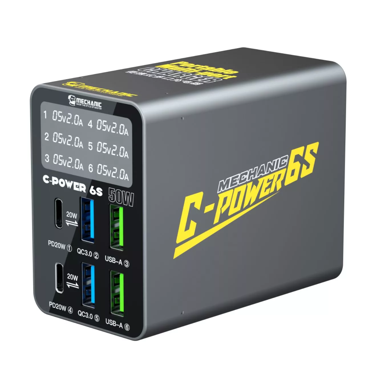 شارژر رومیزی مکانیک مدل C-POWER 6S 50W شارژر رومیزی مکانیک مدل C-POWER 6S 50W