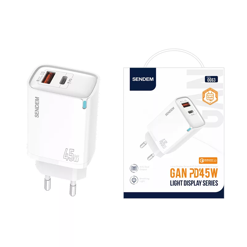 شارژر دیواری 45 وات سندم مدل S23 ULTRA