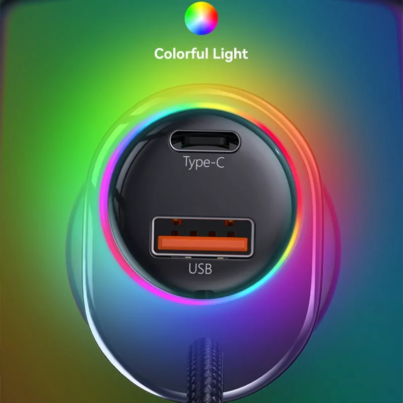 شارژر فندکی 60 وات دو پورت یوسمز مدل CC192 به همراه کابل USB-C