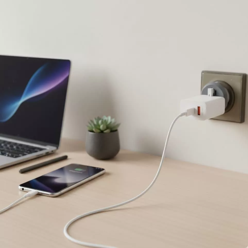 شارژر دیواری 35 وات دو پورت مدل BEST به همراه کابل تبدیل USB-C