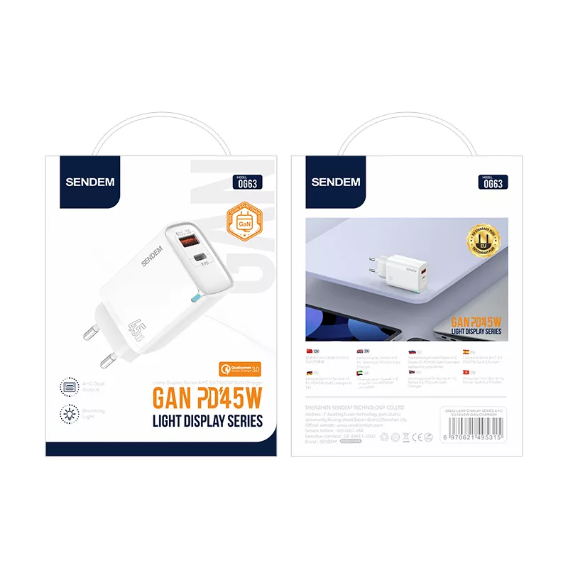 شارژر دیواری 45 وات سندم مدل S23 ULTRA