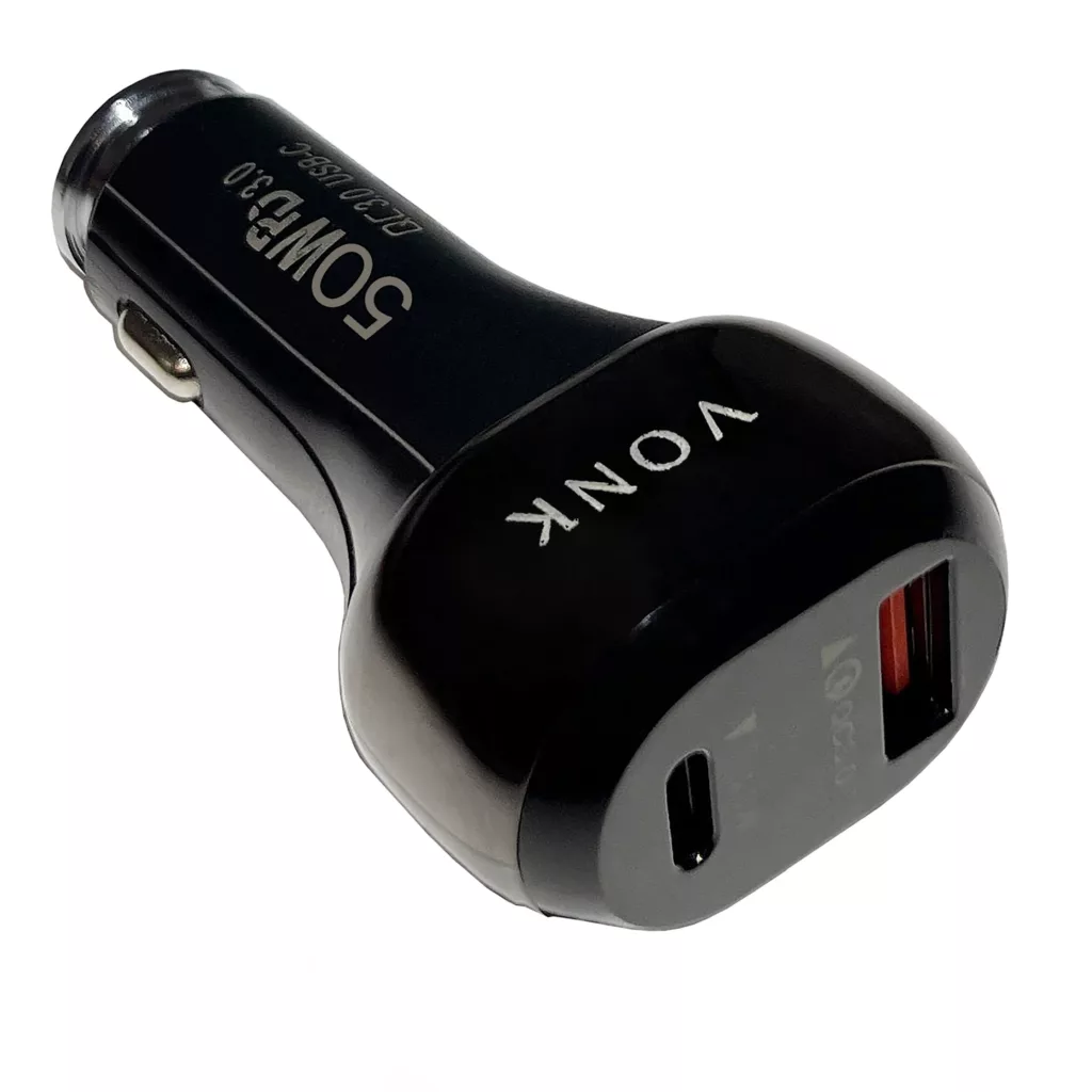 شارژر فندکی 50 وات وونک مدل VC—-50 به همراه کابل USB-C